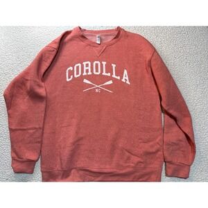 Corolla NC Sweatshirt Large Orange Pink Nautical Oars Graphic Crewneck Pullover